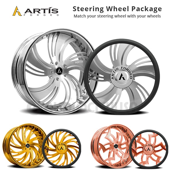 26" ARTIS FORGED WHEELS MONZA ROSE GOLD WITH CHROME LIP RIMS 4 sets - Image 3